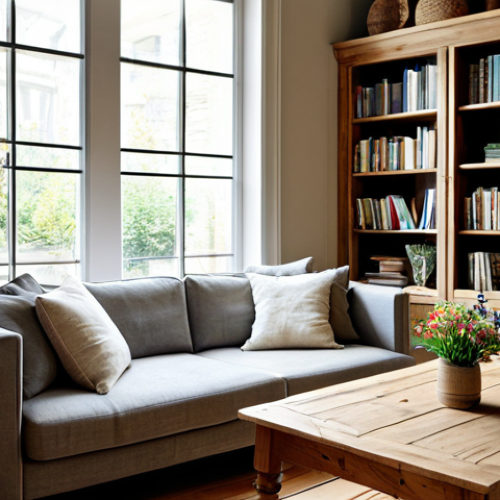 **

"A bright, cozy living room featuring light wooden flooring and wall panels. A comfortable sofa with linen cushions sits opposite a handcrafted wooden coffee table adorned with a vase of wildflowers. Sunlight streams through a window, illuminating the natural wood textures. In the background, a bookshelf crafted from reclaimed wood displays various decorative items and books. fully clothed, safe for work, appropriate content, professional, modest, perfect anatomy, correct proportions, natural pose, well-formed hands, proper finger count, natural body proportions, high quality"

**